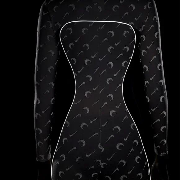 MARINE SERRE X NIKE BLACK & CREAM CATSUIT SIZE MEDIUM PRELOVED